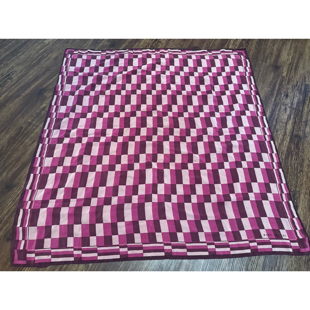 Vintage Marc Jacobs 100% Silk Scarf Pink Abstract 33✖️33